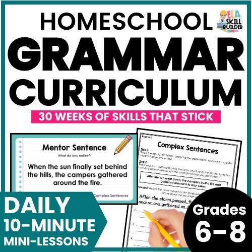 Homeschool Grades 6-8 Grammar Curriculum 1 Middle School Homeschool Grammar Curriculum