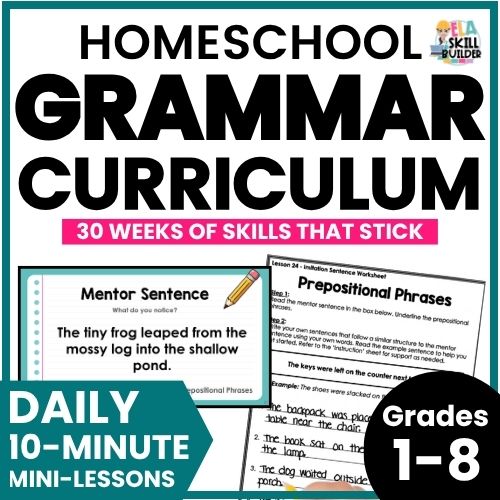 Homeschool Grades 1-8 Grammar Curriculum 1 Elementary & Middle School Homeschool Grammar Curriculum