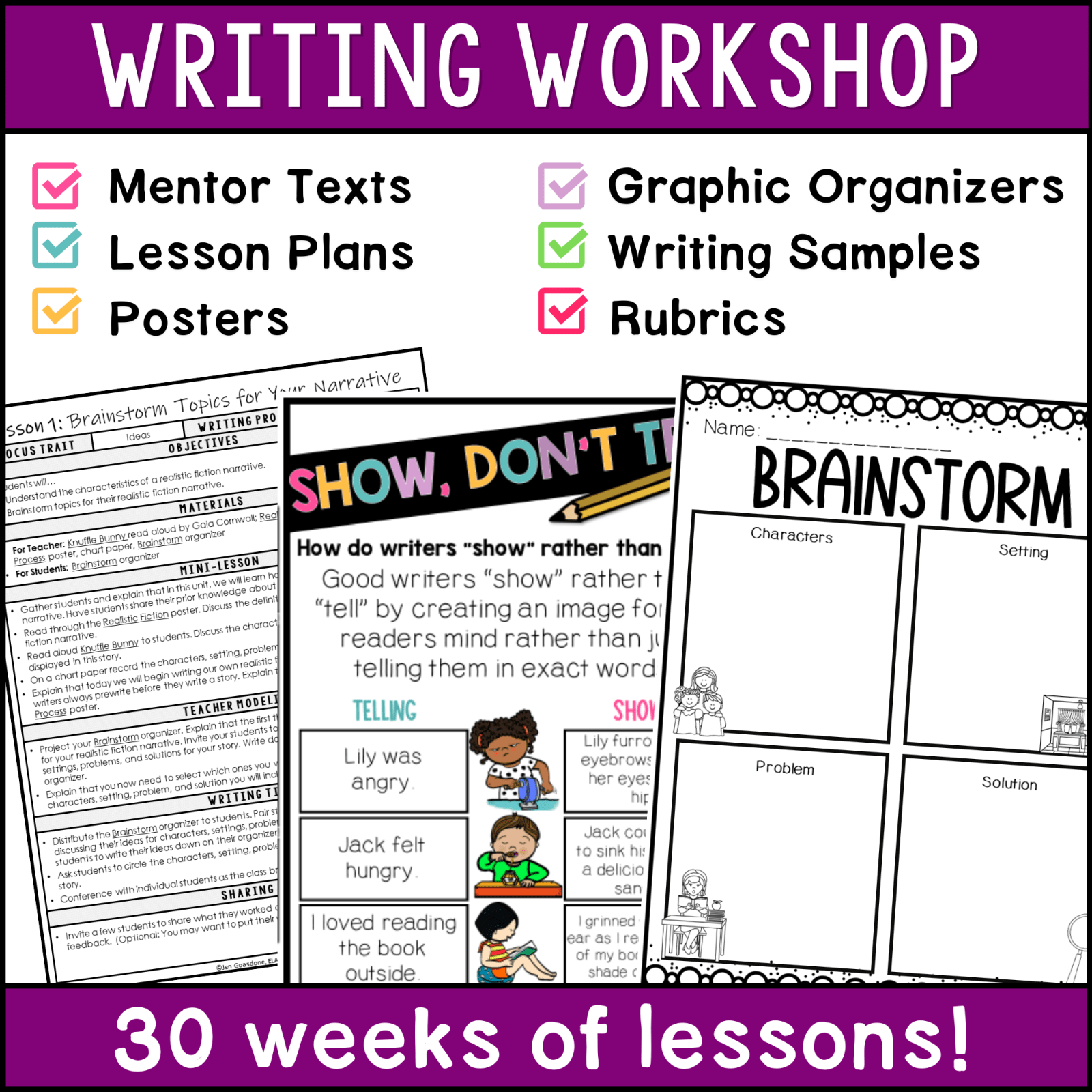 Second Grade Grammar and Writing Bundle FullYear Writing