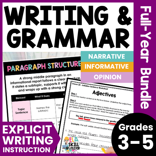 Grade 3-5 Writing & Grammar Curriculum | Elementary Writing 1 Grade 3-5 Writing & Grammar Curriculum