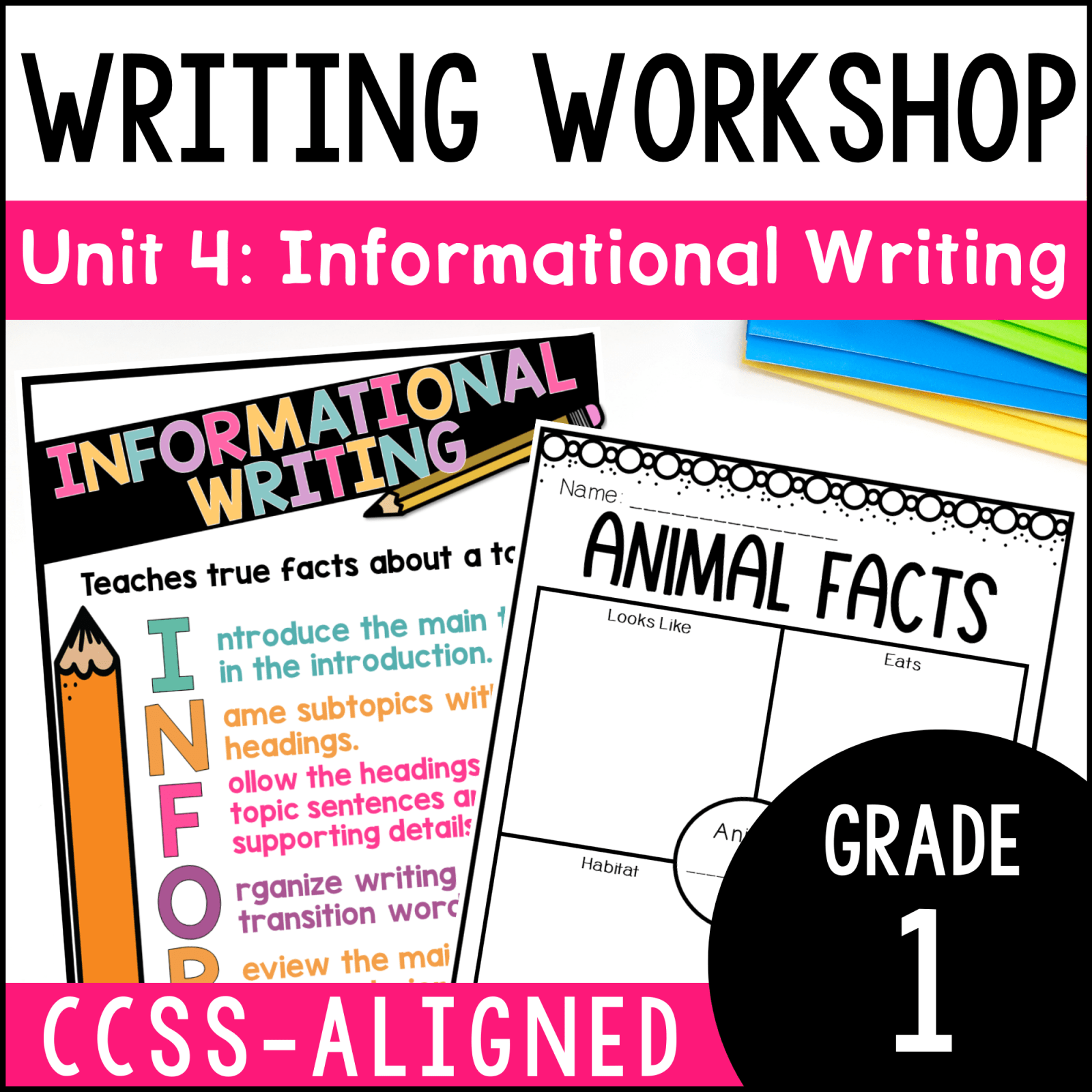 1st grade informational writing unit ela skill builder