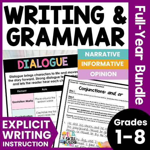 Grade 1–8 Elementary and Middle School Writing & Grammar Curriculum Bundle 1 Elementary and Middle School Writing & Grammar Curriculum