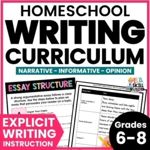 Homeschool Writing Curriculum for Grades 6-8