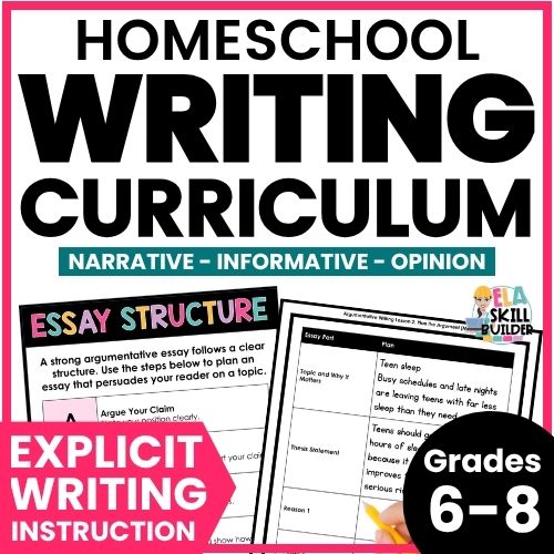 Homeschool Grades 6-8 Writing Curriculum 1 Homeschool Writing Curriculum for Grades 6-8