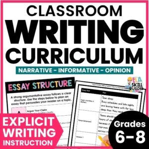 Grades 6-8 Writing Curriculum for Classroom