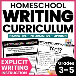 Homeschool Writing Curriculum for 3rd 4th and 5th Grade