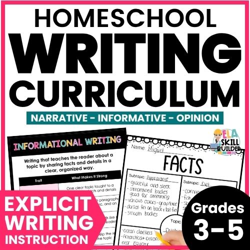 Homeschool Grades 3-5 Writing Curriculum 1 Homeschool Writing Curriculum for 3rd 4th and 5th Grade