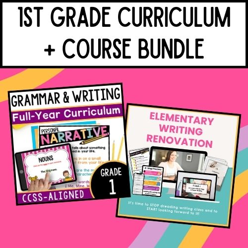 1st Grade Grammar And Writing Curriculum + Writing Course