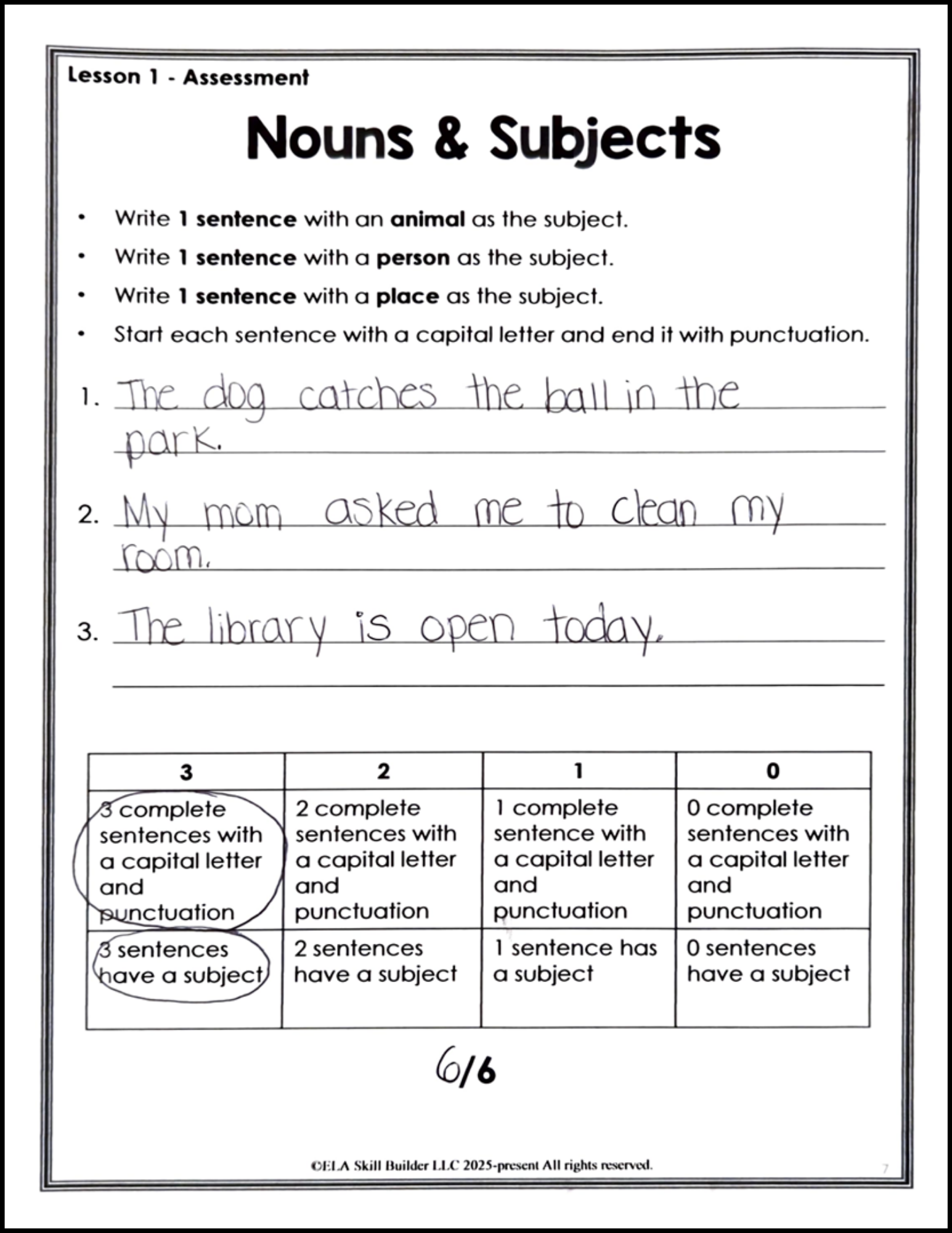 Grade 1 Homeschool Grammar Curriculum Workbook 9 Grade 1 Homeschool Grammar Curriculum Workbook - Image 9