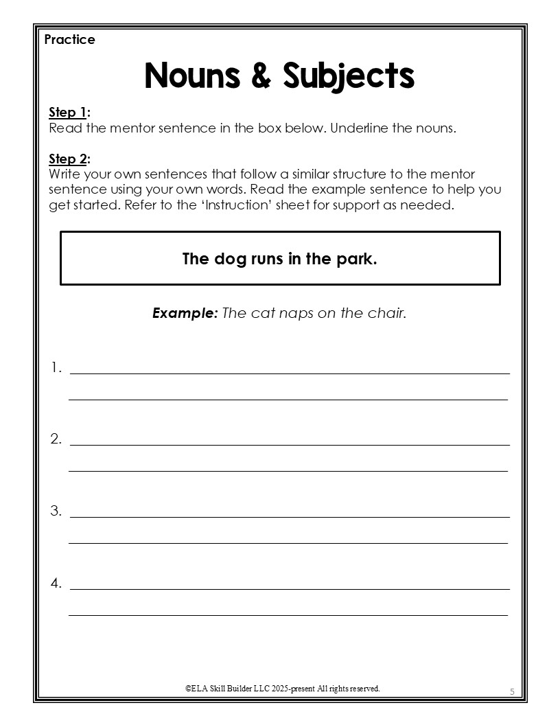 Grade 1 Homeschool Grammar Curriculum Workbook 6 Grade Homeschool Grammar Curriculum Sample Lesson