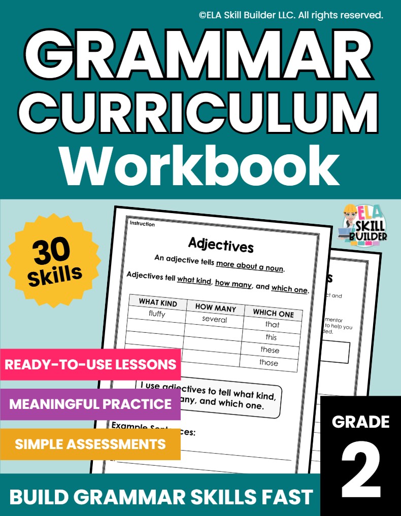 Grade 2 Homeschool Grammar Curriculum Workbook 1 grade 2 homeschool grammar curriculum workbook cover