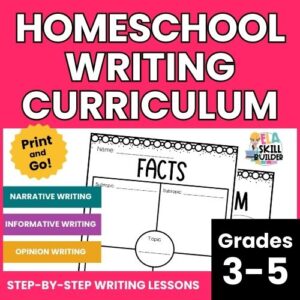 Homeschool Writing Curriculum for 3rd 4th and 5th Grade