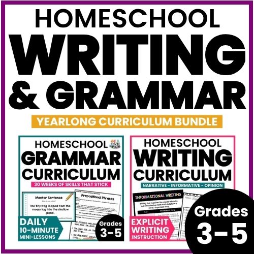 Homeschool Grades 3-5 Writing and Grammar Curriculum 1 homeschool writing and grammar curriculum 3rd 4th 5th grade