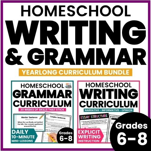 Homeschool Grades 6-8 Writing and Grammar Curriculum 1 Homeschool grammar and writing curriculum for middle school