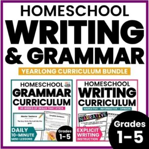 Homeschool Writing and Grammar Curriculum Grades 1-5