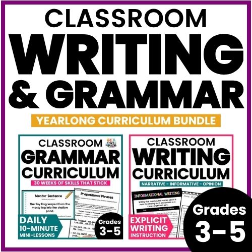 Classroom Grade 3-5 Writing and Grammar Curriculum 1 Elemetary Writing & Grammar Curriculum