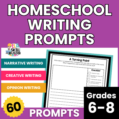 Homeschool Grade 6-8 Prompts 1 Homeschool Writing Prompts for Grades 6-8